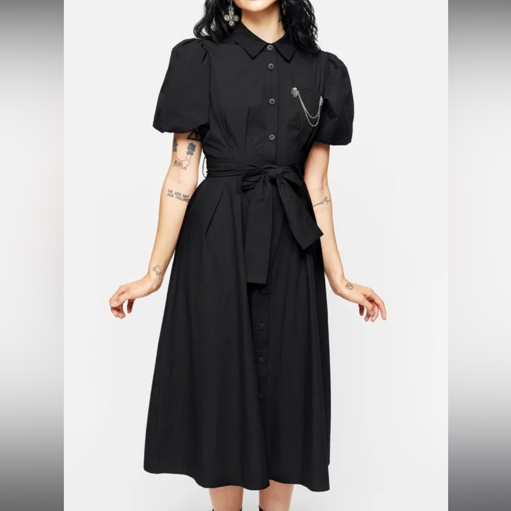 Disturbia Skeleton Collar Midi Shirt Dress